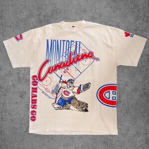 1991 NHL Montreal Canadians Bulletin AOP Hockey Tee